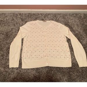 Cream colored polkadot cardigan